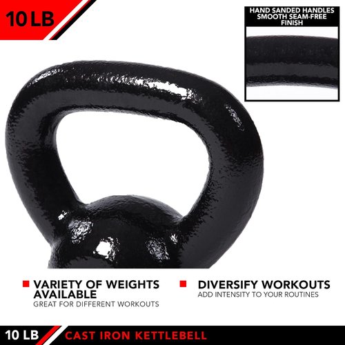 JFIT Kettlebell Weights - Durable Cast Iron Design for Strength Training | Multiple Weights Available