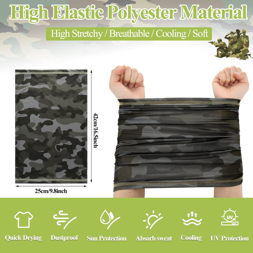Satinior Summer Camo Neck Gaiter - UV Protection Cooling Face Mask for Men & Women