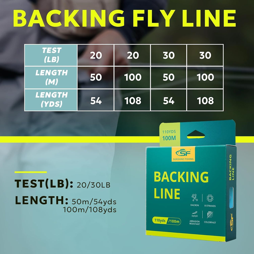SF Fly Fishing Braided Backing Line - Durable Trout Line for Enhanced Performance