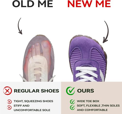 Barefoot Shoes | Women’s Casual Sneakers with Wide Toe Box - Lightweight, Breathable & Comfortable for Hiking and Walking