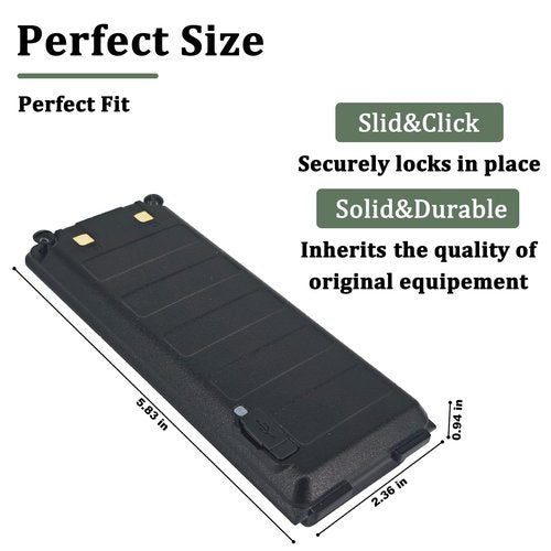 BAOFENG UV-25 Battery BL-UV25 for Radio USB-C Charging 5200mAh BL-UV25 High Capacity Li-ion Battery DC7.4V for Two Way Radio Accessories