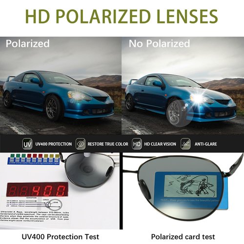 KISSOUL Men's Fashion Polarized Photochromic Sunglasses Day & Night Driving UV Clear Vision for Outdoor Driving Cycling Eyewear