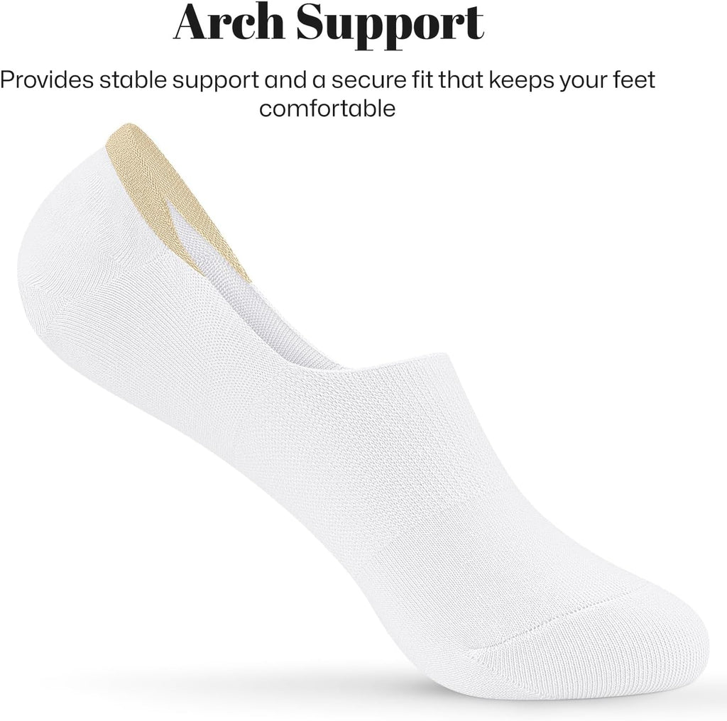 Wernies No Show Socks for Women - Non-Slip Flat Boat Line | 4/8 Pairs Available