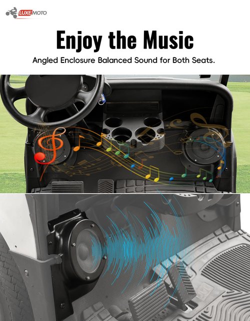 LUXEMOTO Golf Cart Speaker Enclosure Pods for E-Z-GO RXV 2008+, 2PCS Front Under Dash Kick Panel Loudspeaker Mount Brackets Holders for EZGO RXV 2008+ Accessories, Support 6.5" Speakers