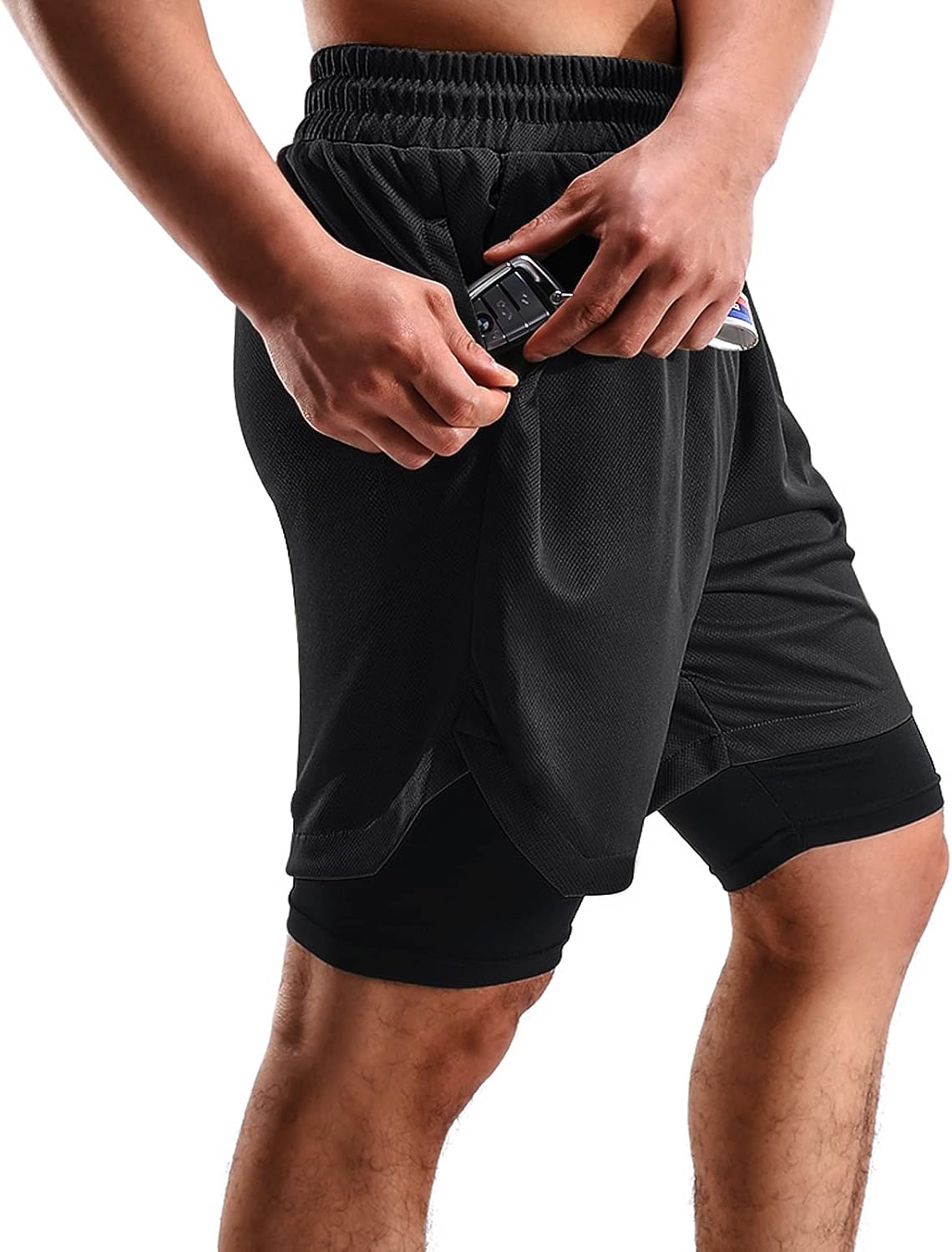 Skiennix 2-in-1 Men’s Shorts - Casual Running & Gym Shorts with Pockets | 7 Inch, 2 Pack