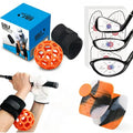 Golf Swing Training Aid-3-in-1 Golf Training Aid kit Including Golf Swing Trainer Ball, 60Pcs Impact Tape and 2Pcs T-Grips Corrector | Improve Golf Practice, Grip & Impact Precision (Orange)