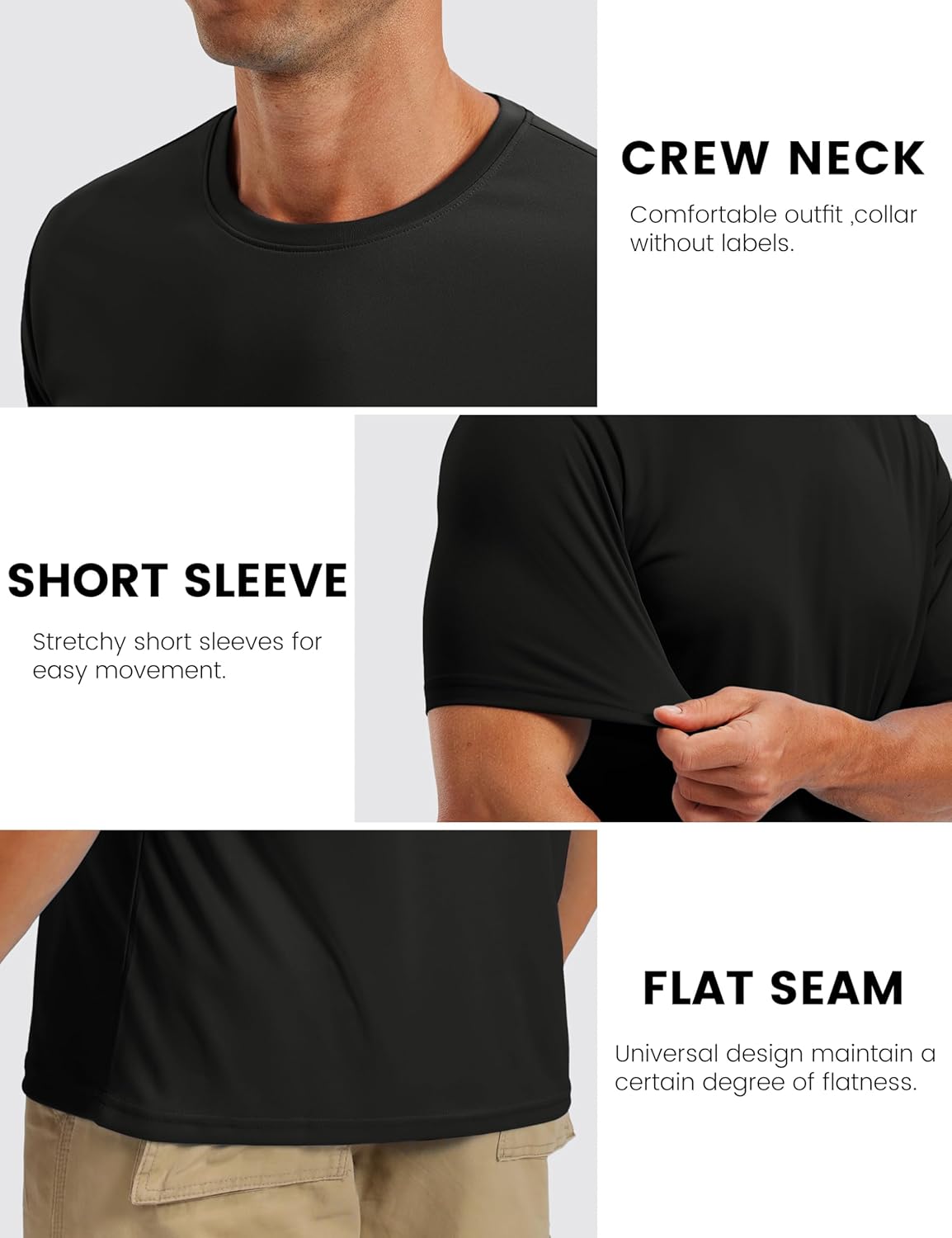 TACVASEN Men's Athletic T-Shirts - Quick Dry Workout & Sun Protection Rash Guard | UPF 50+
