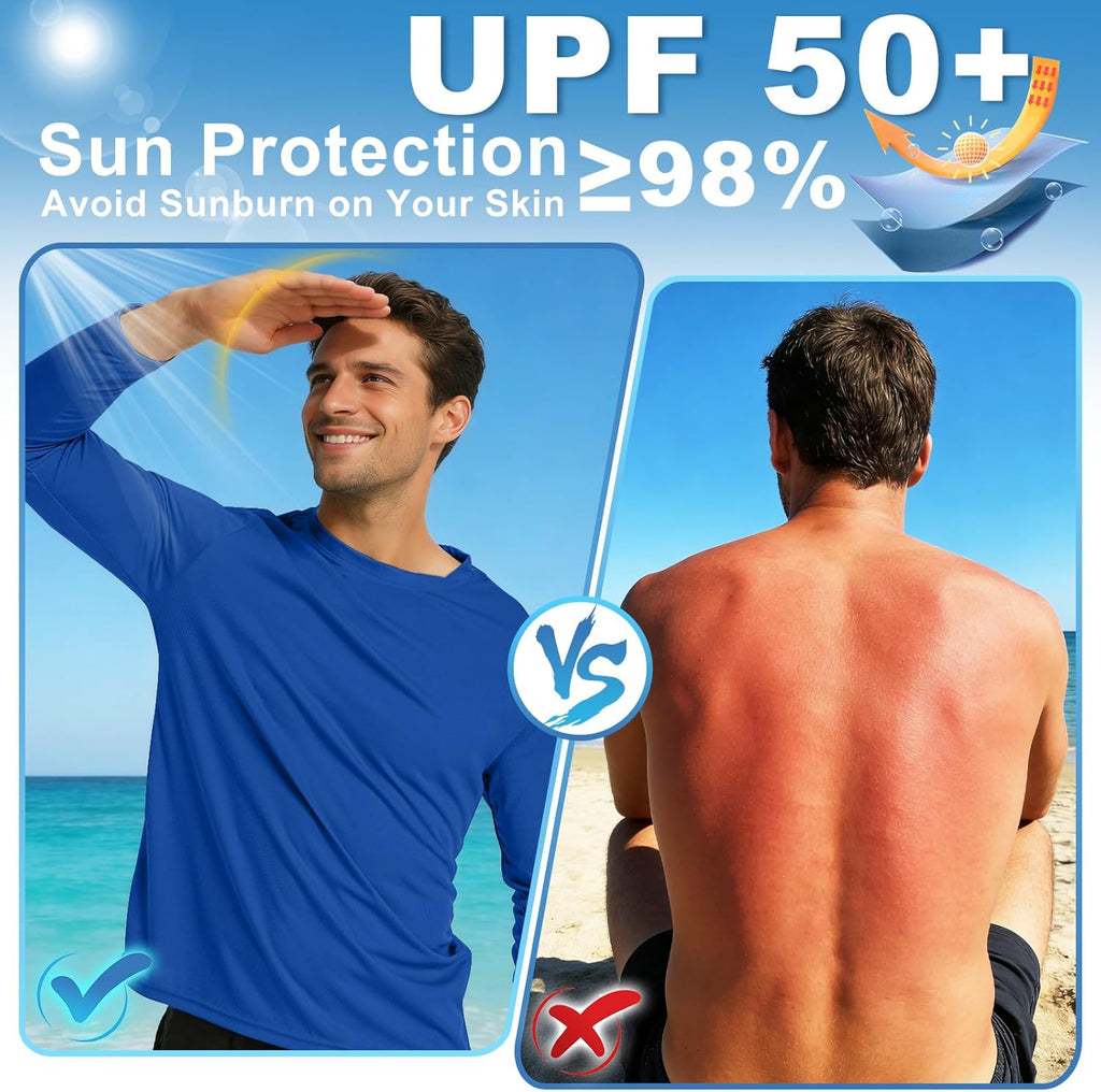 Skiennix Long Sleeve Rash Guard - Dri-Fit Sun Protection UPF 50+ | UV Cooling Moisture-Wicking T-Shirt