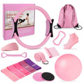 Pilates Ring Set for Women – 15PCS Home Pilates Equipment Kit with 12.5" Pilates Ring,Mini Ball,5 Resistance Bands, Sliders & Grip Socks – Complete Starter Set for Toning,Strength & Flexibility