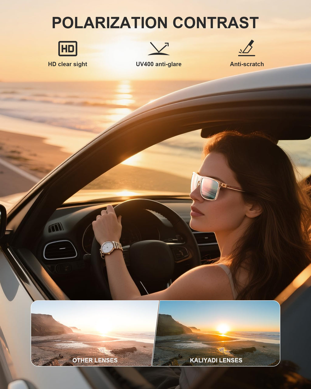KALIYADI Womens-Sunglasses Polarized Sunglasses Womens: Retro Trendy Sun Glasses with UV400 Protection for Travel Driving