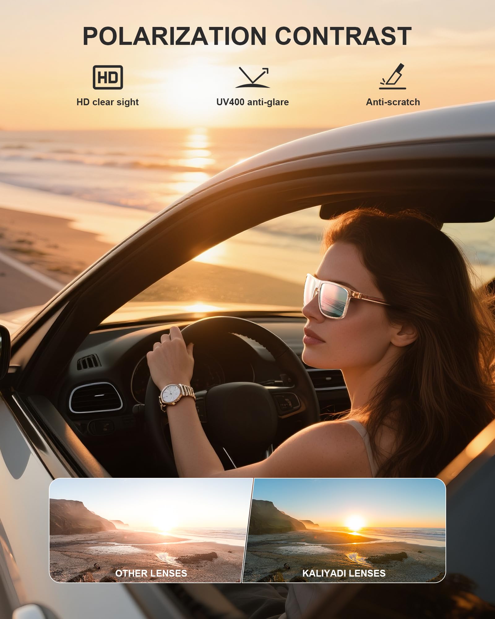 KALIYADI Womens-Sunglasses Polarized Sunglasses Womens: Retro Trendy Sun Glasses with UV400 Protection for Travel Driving