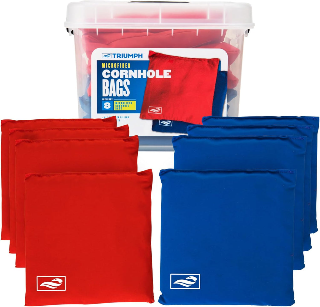 Triumph Sports USA Classic Cornhole Bags - Eight 12.5oz Durable Bags with Convenient Carry Tub