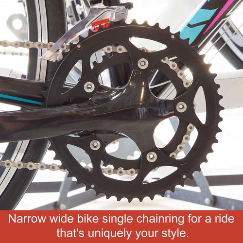 HARFINGTON 110BCD Bike Chainring 46T 7/8/9/10/11/12 Speed 191.78mm Diameter Round Aluminum Narrow Wide Tooth Bike Chainwheel for MTB Road Bike, Black