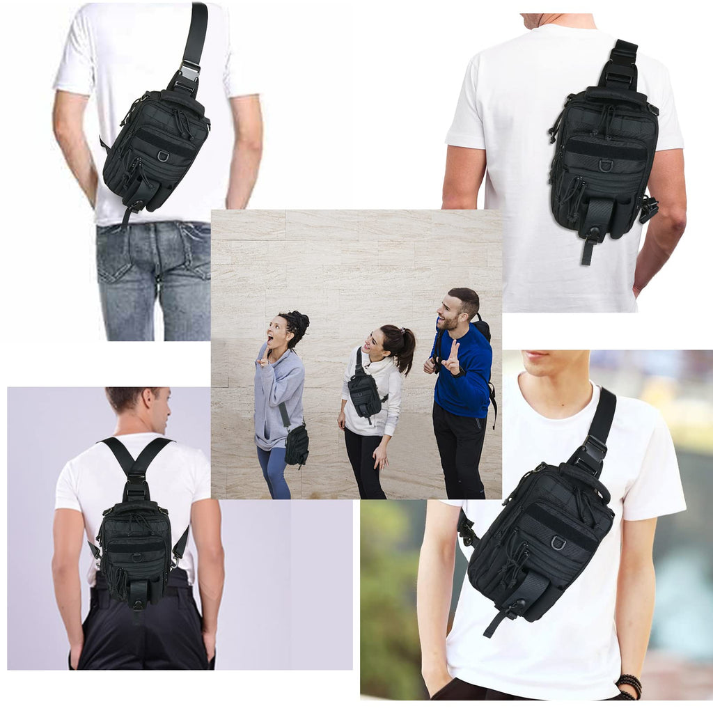 DegeTMVe Dual Pistol Holster Chest Bag Concealed Carry Sling Crossbody Tactical Gun Convertible Backpack Shooting Hunting