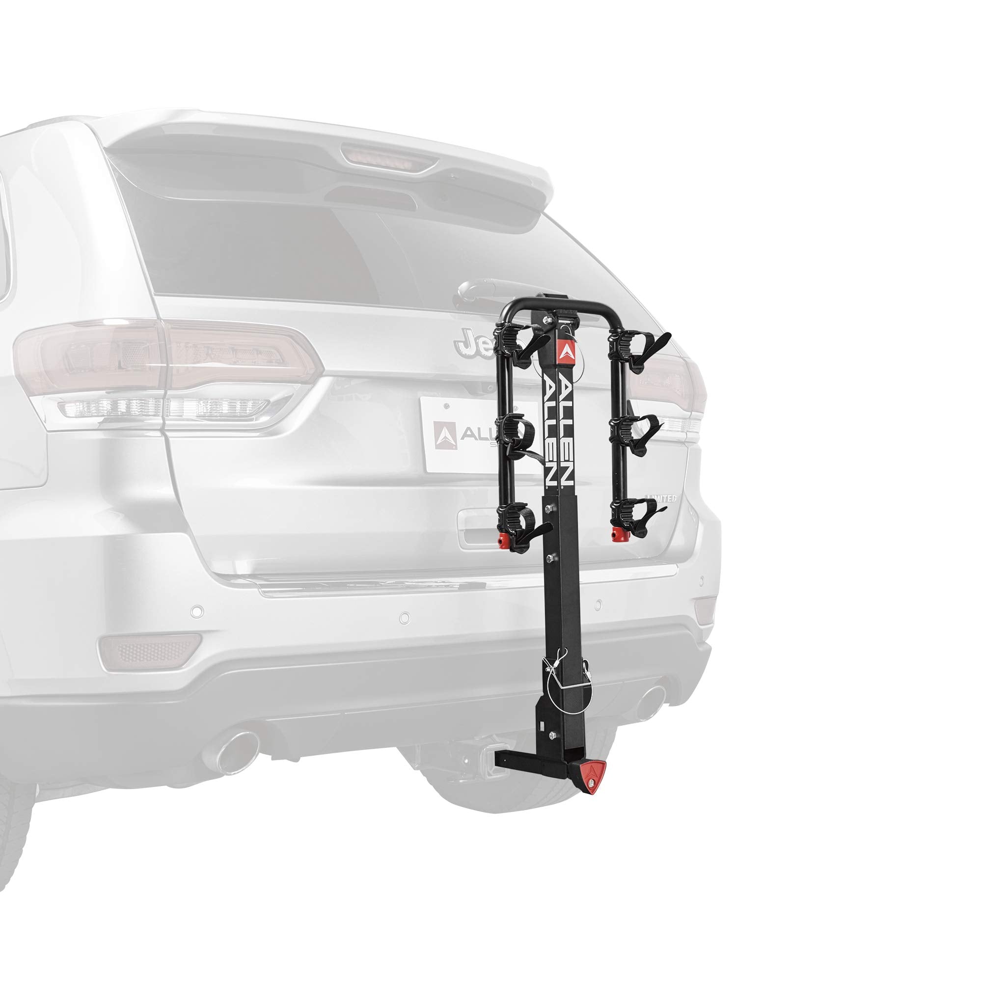 Allen Sports Deluxe Locking Quick Release 3-Bike Carrier for 2 in. & 1 4 in. Hitch, Model 532QR, Black