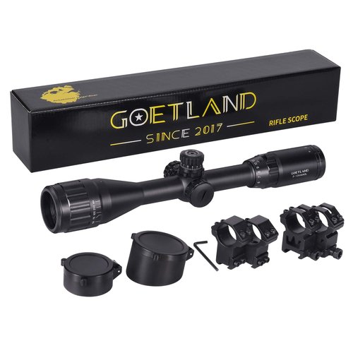 Goetland Rifle Scope 3-12x40 AO Red Green Blue Illuminated Crosshair SFP Mounts for Air Gun Airsoft Crossbow Hunting Tactical Ar