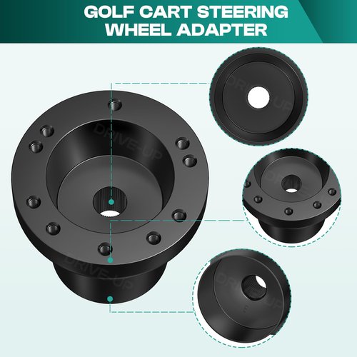 DRIVE UP Golf Cart Steering Wheel Adapter, EZGO Steering Wheel Adapter for EZGO TXT and EZGO RXV Models-Black