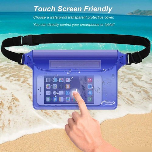 AiRunTech Clear Waterproof Fanny Pack - Essential Beach & Cruise Accessory with Waist Strap for Phone & Passport