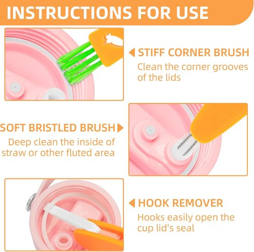 Hydro Flask Straw Lid - Leak-Proof Drinking Cap with Flexible Handle | Fits 12-40 oz Wide Mouth Bottles - Pink