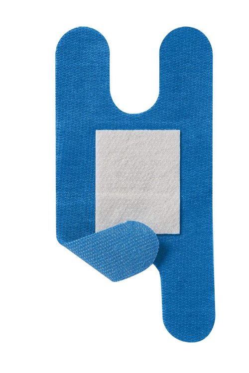 Curad Knuckle Bandages - Woven Blue Detectable, 100-Count for Enhanced Safety and Comfort