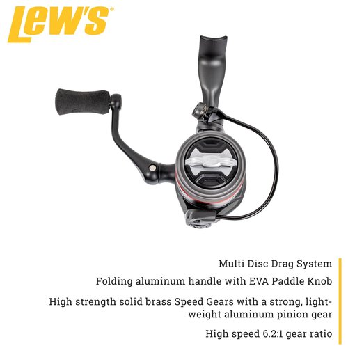 Lew’s Speed Spin CRX Spinning Fishing Reel, Size 400 Reel, 9+1 Bearings, 6.2:1 Gear Ratio, Graphite Frame and Sideplate, Solid Brass Speed Gears