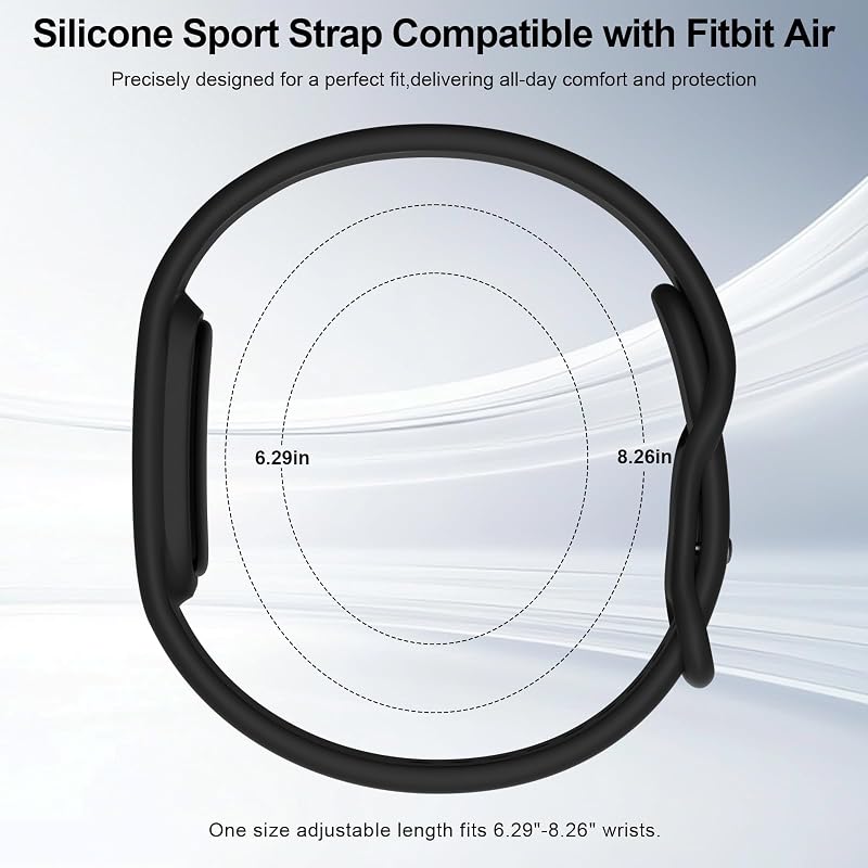 Google Fitbit Air Active Silicone Strap - Flexible Sport Band, Black