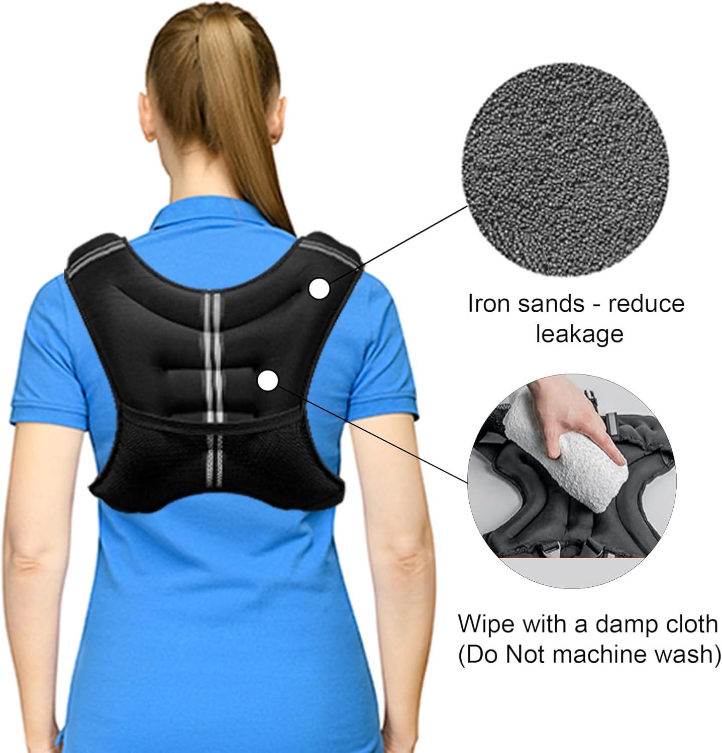 POWER GUIDANCE Weighted Vest - Adjustable & Reflective Workout Gear for Running, Jogging, Walking, & Strength Training