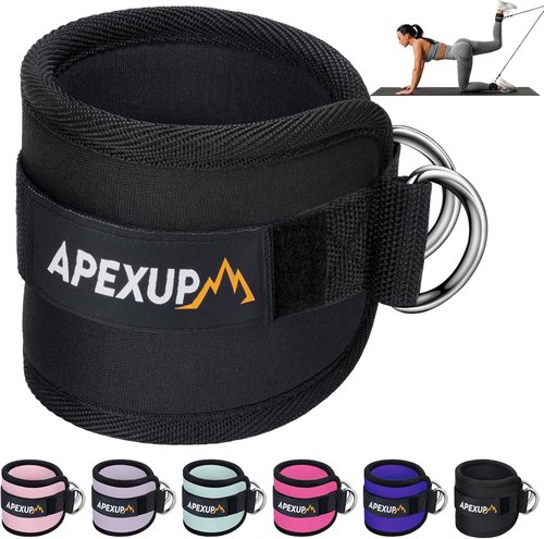 APEXUP Adjustable Ankle Weights - 10lbs/Pair with Ankle Strap for Cable Machine Training