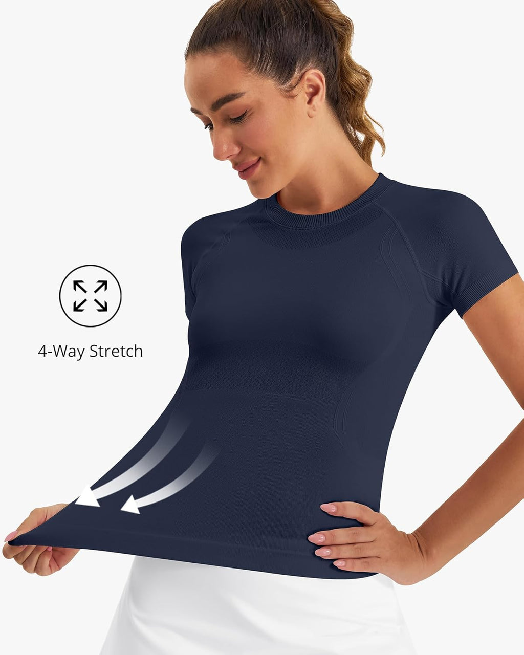 Stelle Women's Seamless Workout Tops - Breathable Short Sleeve Athletic Tees for Yoga & Gym