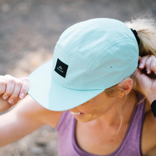 Tillak Wallowa Camp Hat, Lightweight Nylon 5 Panel Cap with Snap Closure (Sky Blue)