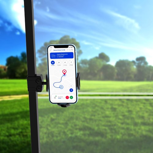 10L0L Golf Cart Phone Holder iPhone Caddy Mount Fits Yamaha EZGO TXT RXV Club Car w/ 0.75"-1.25" Square Tube Stand Bracket