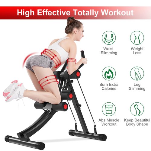 KESHWELL Ab Machine,Ab Workout Equipment For Home,Whole Body Exercise Waist Trainer For Women,Ab Machine For Stomach Workout,Foldable Fitness Exercise Equipment With Resistance Bands&LCD Display