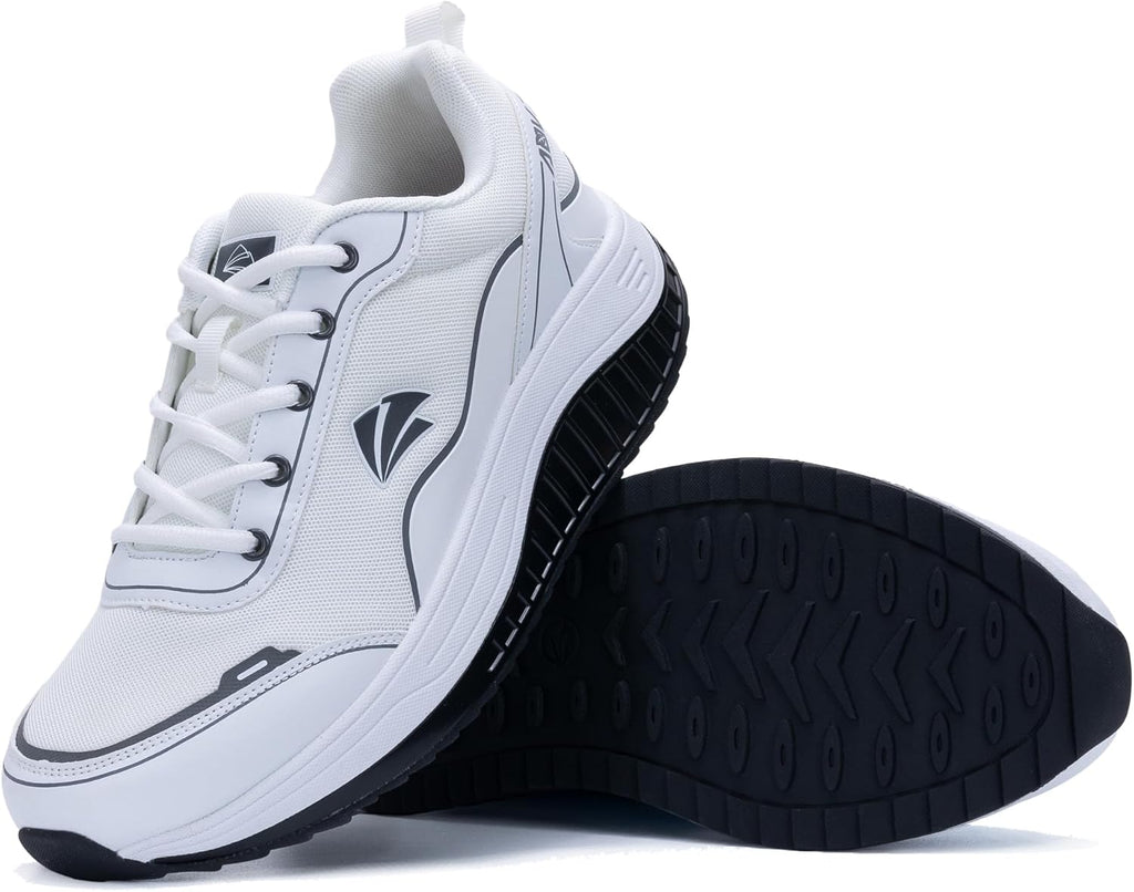QAUPPE Men's Arch Support Sneakers - Orthotic Walking Shoes for Plantar Fasciitis Relief | Wide Fit