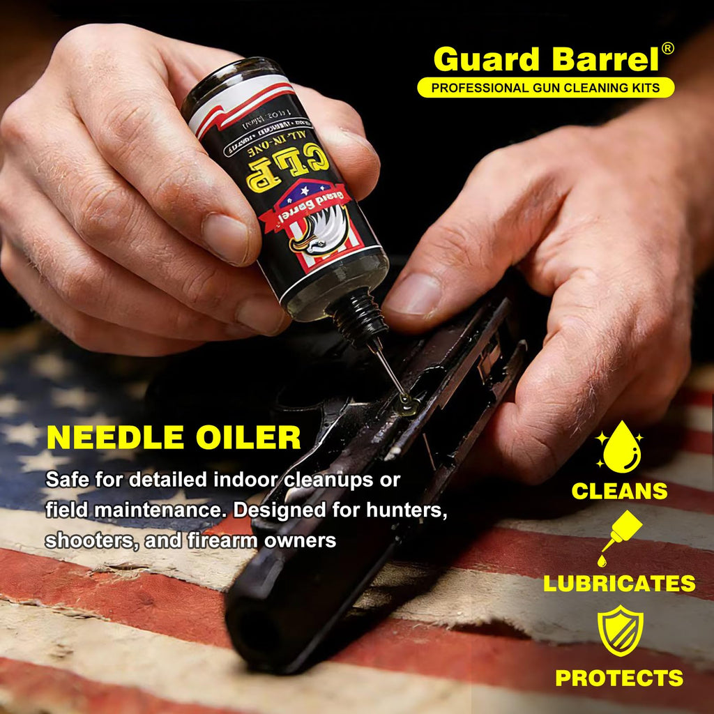 Gun Cleaning Kit for .22 .223Cal 5.56mm .22LR Rifle Pistol Cleaning Kit with 30ml Gun Cleaning Oil, Cleaning Swabs, Bronze Bore Brush and Brass Jag Adapter with Portable Case