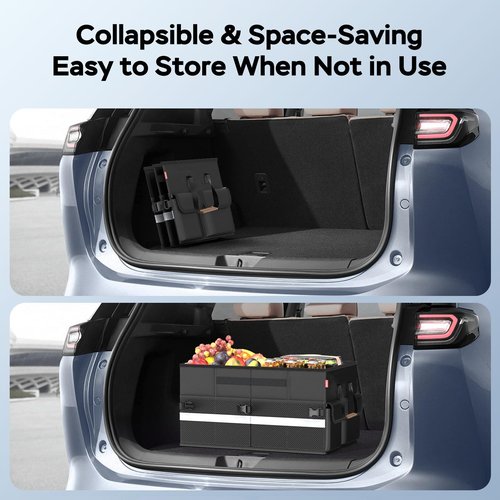 Cooler Bag – Soft Travel Cooler Holds 45 Cans, Stays Cold for 8H & Warm for 6H – Portable Car Trunk Organizer for Camping, Beach, Picnic