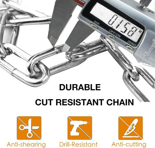 Heavy Duty Bike Lock Chain by [Brand Name] - 5 Digit Combination Anti-Theft Security | 3.2 Feet Long, Orange