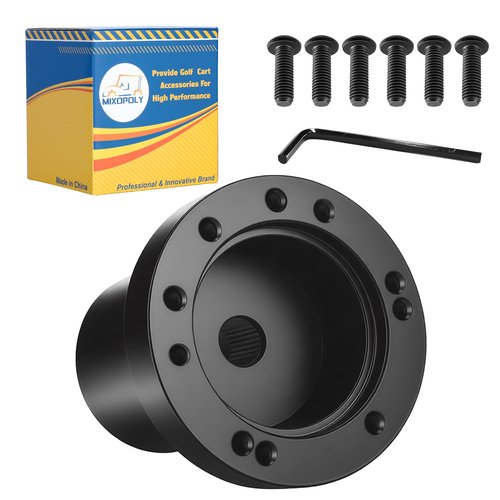 Mixopoly Golf Cart Steering Wheel Hub Adapter fits Yamaha G2-G29 Drive/Drive2 Model, Black and Anti-Rust