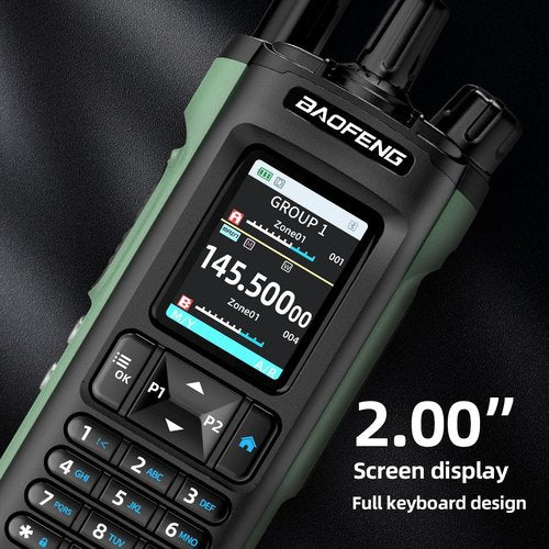 BAOFENG UV-32 Ham Radio Handheld, 10W Walkie Talkie with GPS, Bluetooth, APP Programming, Multi-Band, Wireless Copy Frequency, Type-C Rechargeable (UV 32 Baofeng/Baofeng UV 32)