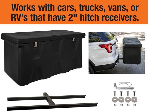 Buyers Products Poly Hitch Mounted Cargo Carrier - Waterproof Truck Bed Storage & Tool Box, 23x51x26