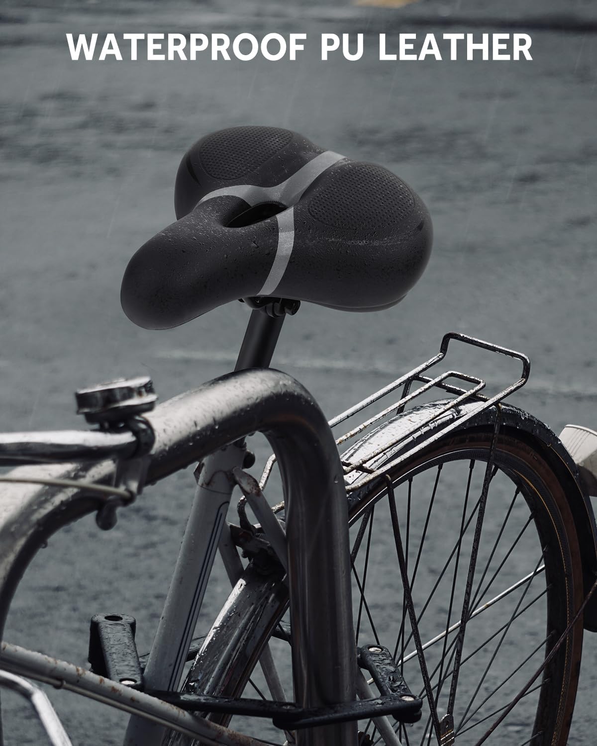 Skiennix Bicycle Seat | Comfort Wide Memory Foam Padded Saddle for Men & Women - Compatible with Peloton & Mountain Bikes