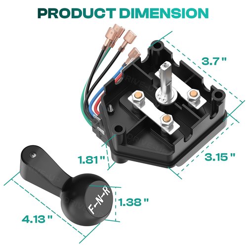 Drive-up 48V Club Car DS Forward Reverse Switch, Club Car Forward Reverse Switch Assembly with Handle and Micro Switch for Club Car DS 1996-Up Golf Carts, OEM 101753005 1012987