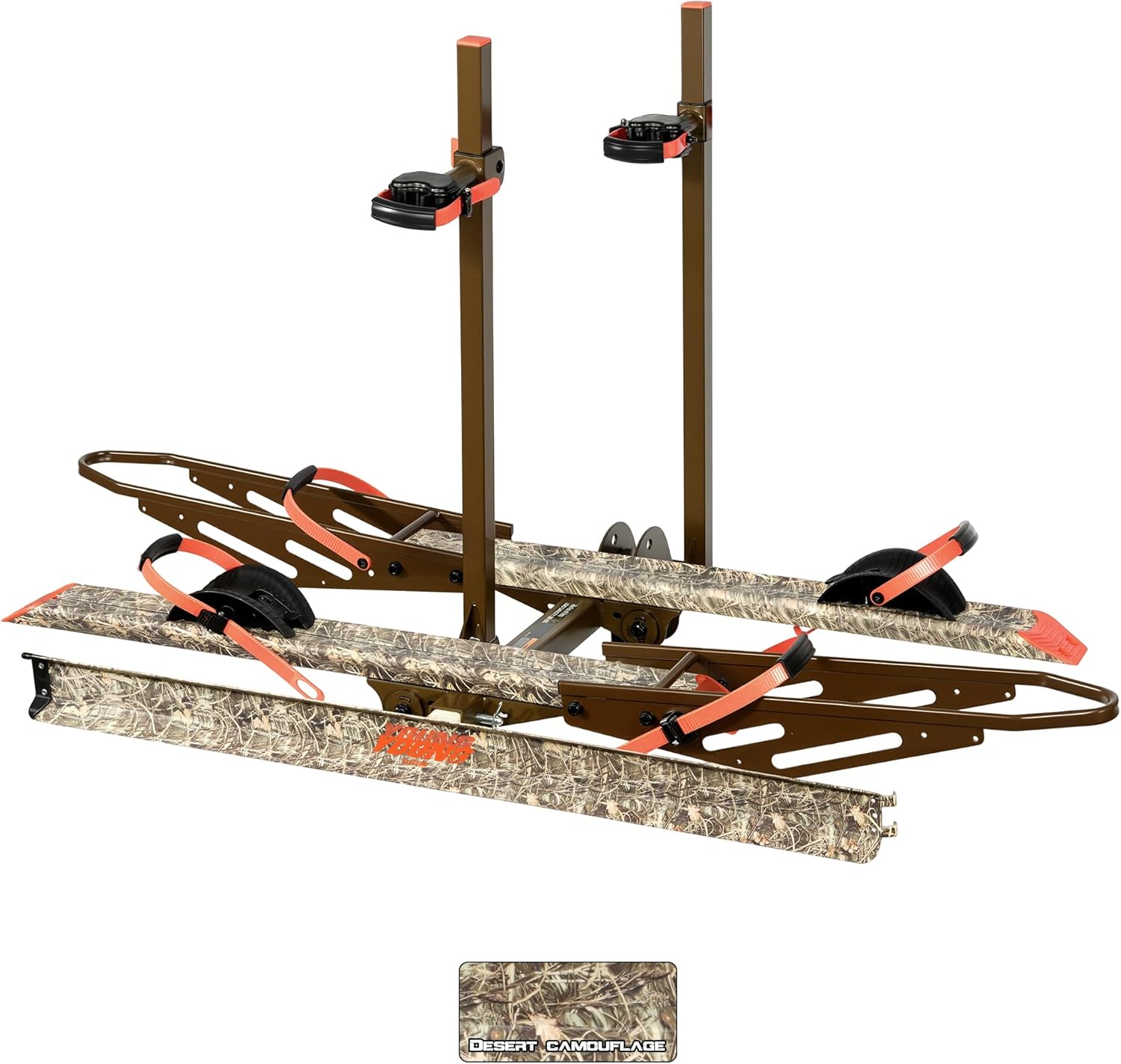 Young Bike Rack - Hitch Mount for 2 E-Bikes | Foldable, Anti-Wobble, 200lbs Capacity, Camo Finish