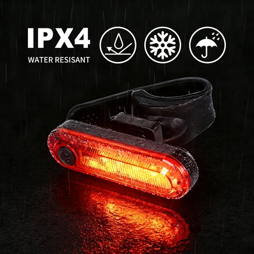 KunHe 4 Pack USB Rechargeable Bike Tail Lights Super Bright Bicycle Rear Safety Light with 4 Light Modes for Skateboards Strollers and Wheelchairs