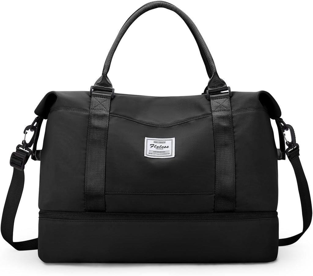 Skiennix Travel Duffel Bag - Stylish Overnight Weekender with Shoes Compartment | Medium Size