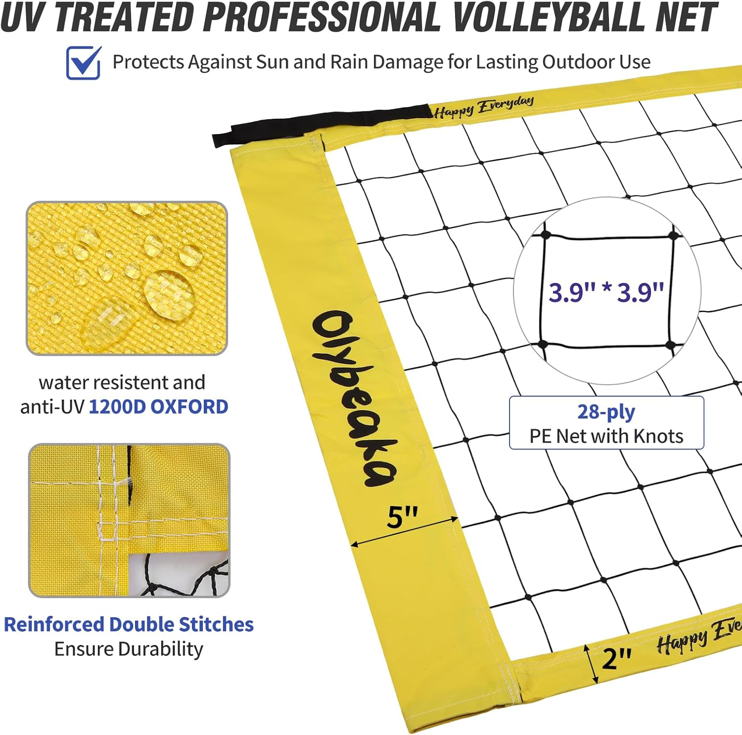 Skiennix 20ft Portable Outdoor Volleyball Net Set - Adjustable Heavy Duty Poles, Durable PE Net & Volleyball Included