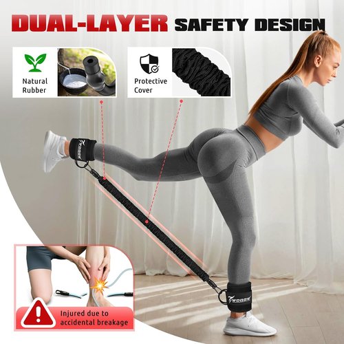 Ankle Resistance Bands by [Brand Name] - Enhance Leg & Glutes Workouts with Adjustable Cuffs | Home Gym Essential