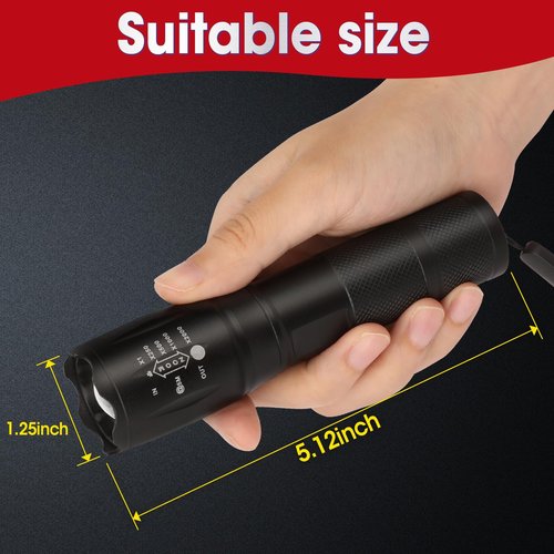 YesBes 7 Pack Small LED Flashlights High Lumens, Tactical Flashlight with 5 Modes, Waterproof Zoomable Flash Light, Small Flashlight for Camping Home Emergencies, Hunting Camping Essentials