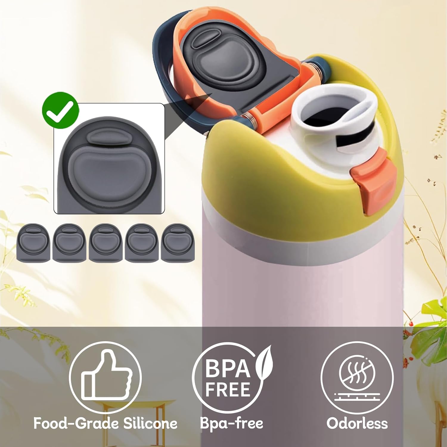 Owala | Replacement Rubber Seal Gasket for FreeSip Water Bottles - 5 Pcs Set for 16-40 Oz