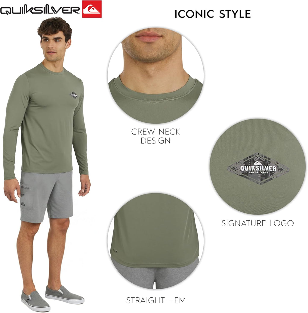 Quiksilver Men's Long Sleeve Rash Guard Shirt - UPF 50 Sun Protection | Regular Fit (S-XXL)