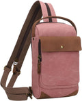 KL928 Canvas Sling Bag - Casual Crossbody Backpack for Men & Women | Rust Red Travel Rucksack